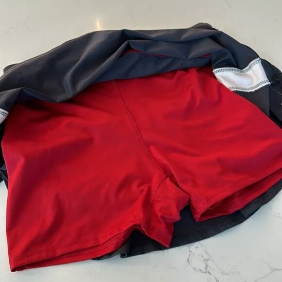 BNWT Lucky In Love Skirt Gray with red stripe - Picture 4 of 6